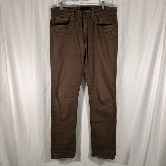 J Brand Kane Pants Men's 32 Brown Cotton Blend Pockets Button Zip - Picture 1 of 11
